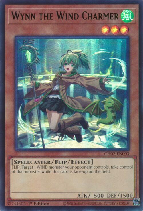 Wynn the Wind Charmer (Ultra Rare) CH02-EN003 card from THE CHRONICLES DECK: Spirit Charmers (All-Foil Edition)