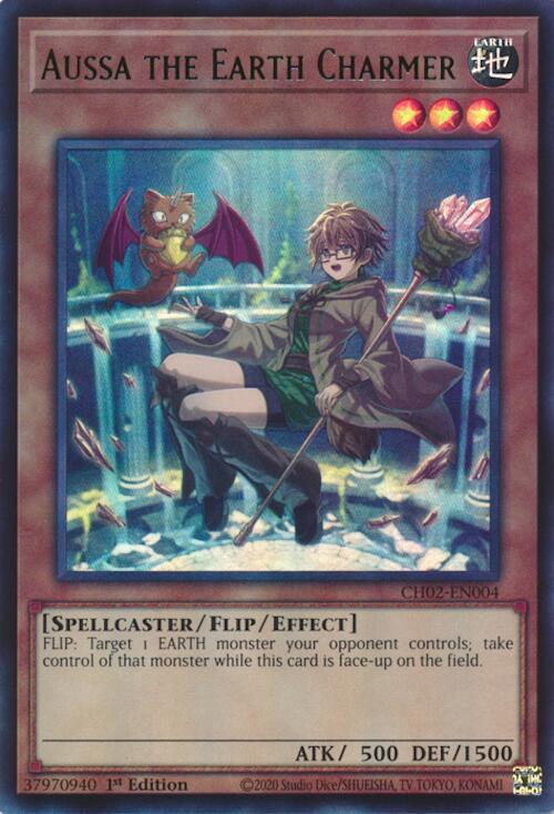 Aussa the Earth Charmer (Ultra Rare) CH02-EN004 card from THE CHRONICLES DECK: Spirit Charmers (All-Foil Edition)