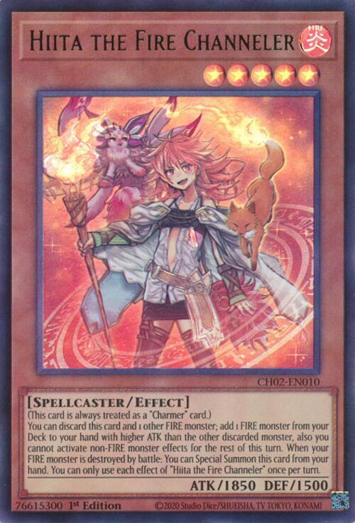 Hiita the Fire Channeler CH02-EN010 card from THE CHRONICLES DECK: Spirit Charmers (All-Foil Edition)