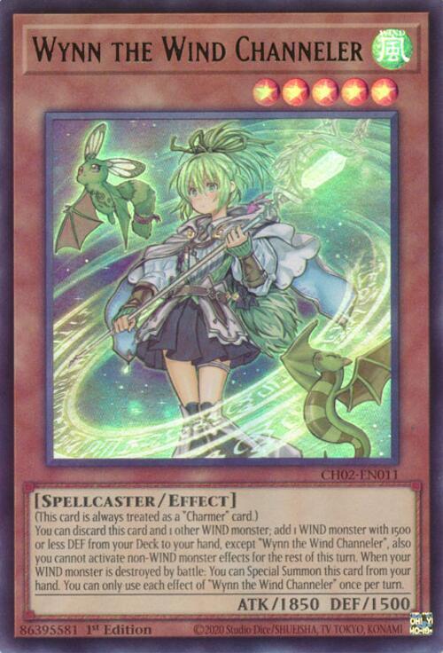 Wynn the Wind Channeler CH02-EN011 card from THE CHRONICLES DECK: Spirit Charmers (All-Foil Edition)