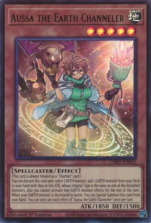 Aussa the Earth Channeler CH02-EN012 card from THE CHRONICLES DECK: Spirit Charmers (All-Foil Edition)