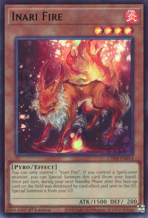 Inari Fire CH02-EN014 card from THE CHRONICLES DECK: Spirit Charmers (All-Foil Edition)