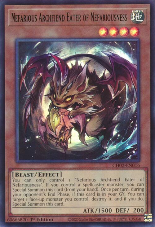 Nefarious Archfiend Eater of Nefariousness CH02-EN016 card from THE CHRONICLES DECK: Spirit Charmers (All-Foil Edition)