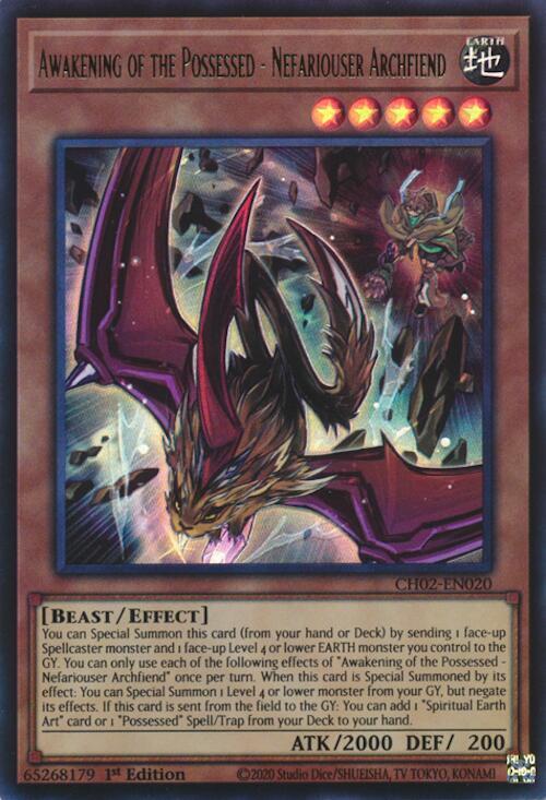 Awakening of the Possessed - Nefariouser Archfiend CH02-EN020 card from THE CHRONICLES DECK: Spirit Charmers (All-Foil Edition)
