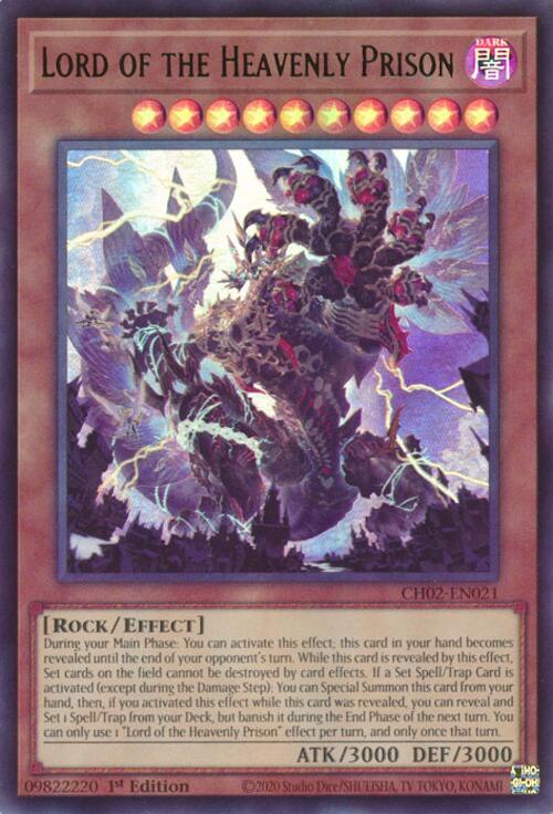 Lord of the Heavenly Prison CH02-EN021 card from THE CHRONICLES DECK: Spirit Charmers (All-Foil Edition)
