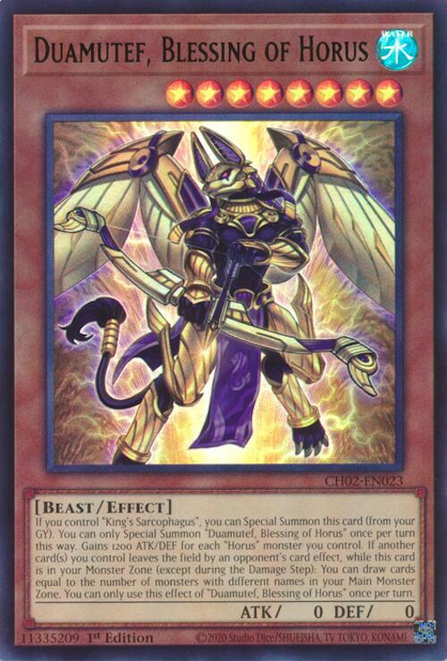 Duamutef, Blessing of Horus CH02-EN023 card from THE CHRONICLES DECK: Spirit Charmers (All-Foil Edition)