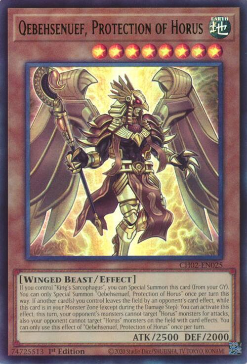 Qebehsenuef, Protection of Horus CH02-EN025 card from THE CHRONICLES DECK: Spirit Charmers (All-Foil Edition)