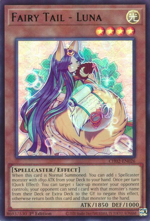 Fairy Tail - Luna CH02-EN026 card from THE CHRONICLES DECK: Spirit Charmers (All-Foil Edition)