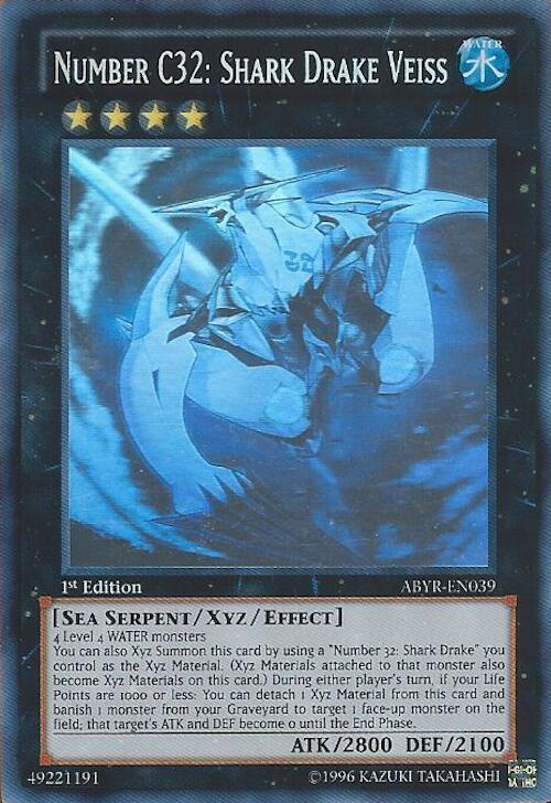 Number C32: Shark Drake Veiss (Ghost Rare) ABYR-EN039 card from Abyss Rising