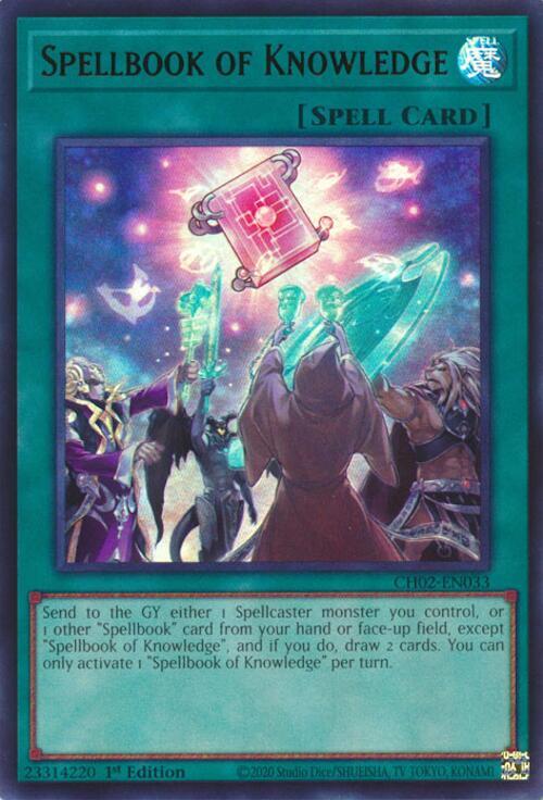 Spellbook of Knowledge CH02-EN033 card from THE CHRONICLES DECK: Spirit Charmers (All-Foil Edition)