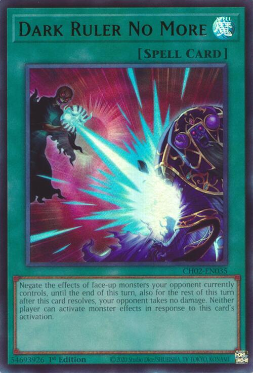 Dark Ruler No More CH02-EN035 card from THE CHRONICLES DECK: Spirit Charmers (All-Foil Edition)
