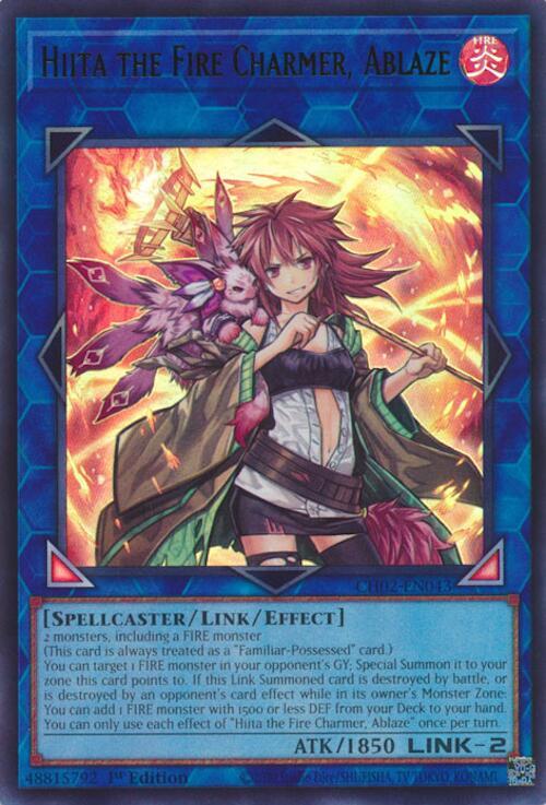 Hiita the Fire Charmer, Ablaze CH02-EN043 card from THE CHRONICLES DECK: Spirit Charmers (All-Foil Edition)