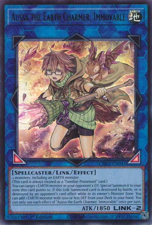 Aussa the Earth Charmer, Immovable CH02-EN045 card from THE CHRONICLES DECK: Spirit Charmers (All-Foil Edition)