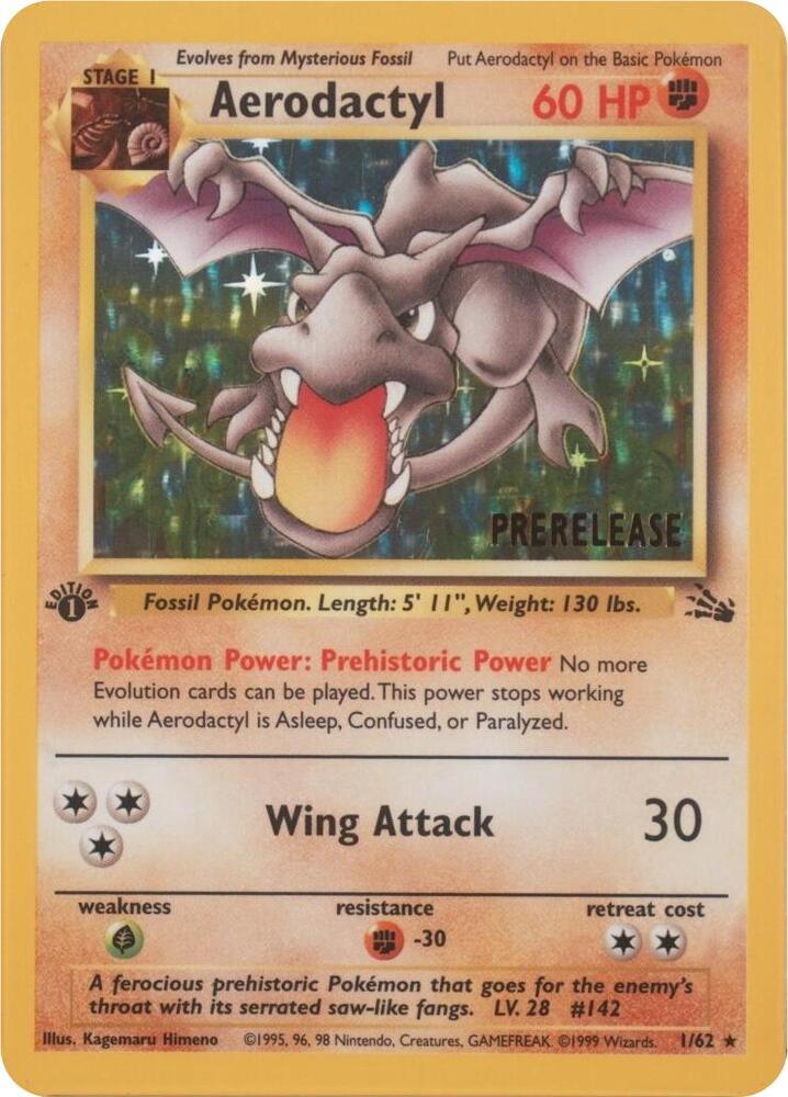 Aerodactyl (Prerelease) 01/62 card from Miscellaneous Cards & Products