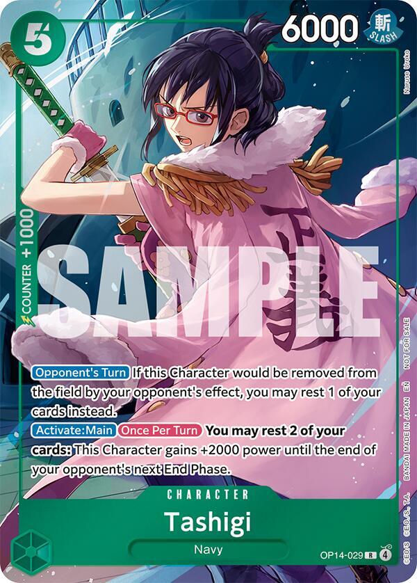 Tashigi (Dash Pack) OP14-029 card from The Azure Sea's Seven
