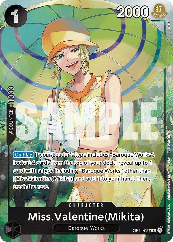 Miss.Valentine(Mikita) (Dash Pack) OP14-087 card from The Azure Sea's Seven