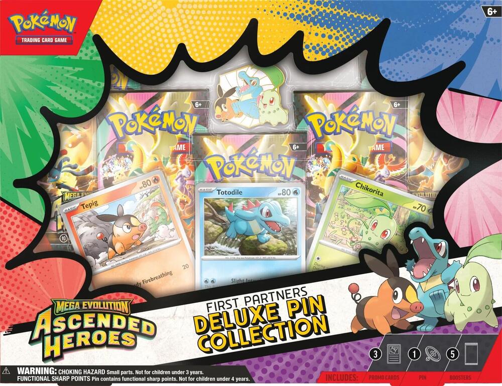 Ascended Heroes First Partners Deluxe Pin Collection card from ME: Ascended Heroes