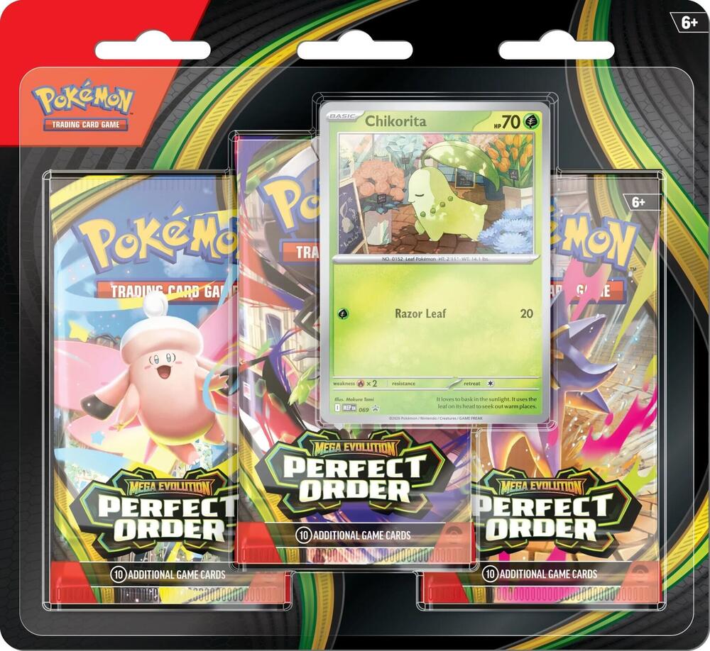 Perfect Order 3 Pack Blister [Chikorita] card from ME03: Perfect Order