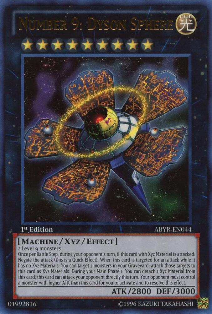 Number 9: Dyson Sphere ABYR-EN044 card from Abyss Rising