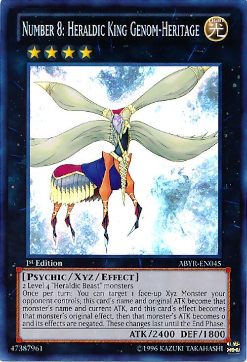 Number 8: Heraldic King Genom-Heritage ABYR-EN045 card from Abyss Rising