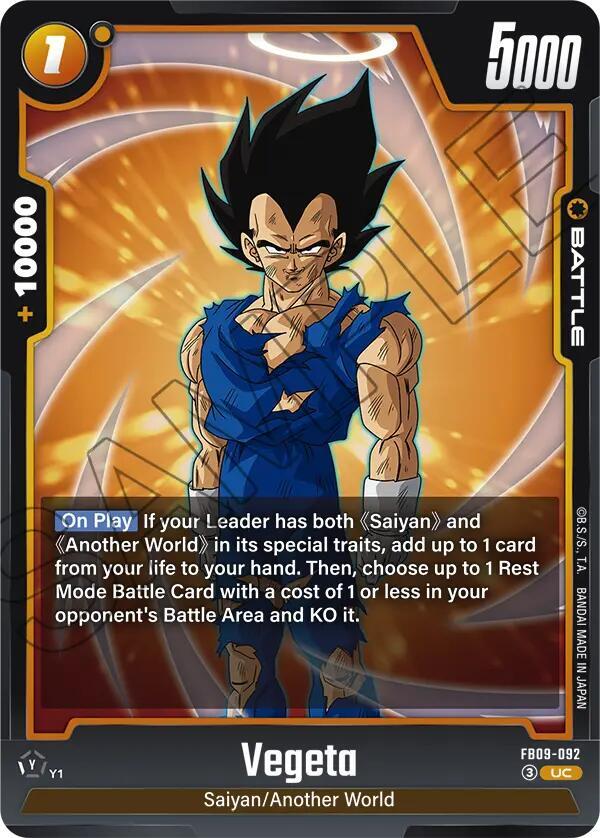 Vegeta FB09-092 card from Dual Evolution