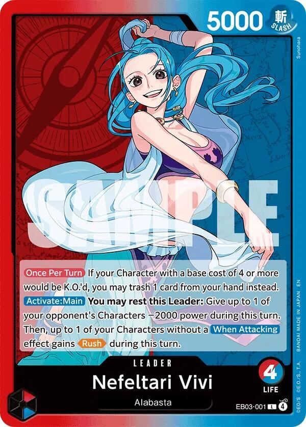 Nefeltari Vivi EB03-001 card from Extra Booster: One Piece Heroines Edition