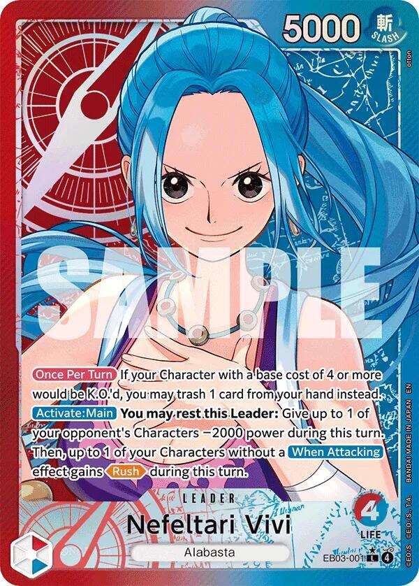 Nefeltari Vivi (Alternate Art) EB03-001 card from Extra Booster: One Piece Heroines Edition