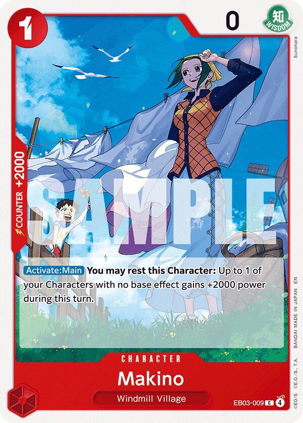 Makino EB03-009 card from Extra Booster: One Piece Heroines Edition