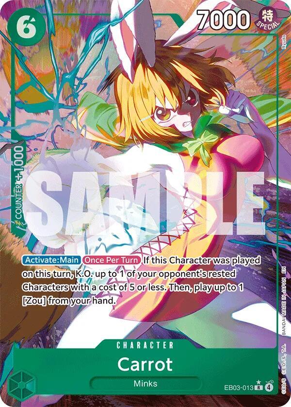 Carrot (Alternate Art) EB03-013 card from Extra Booster: One Piece Heroines Edition