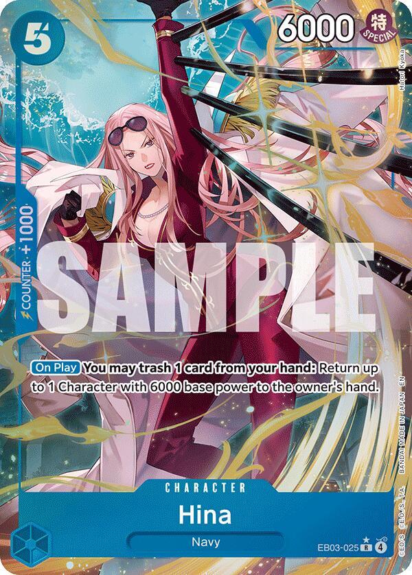 Hina (Alternate Art) EB03-025 card from Extra Booster: One Piece Heroines Edition