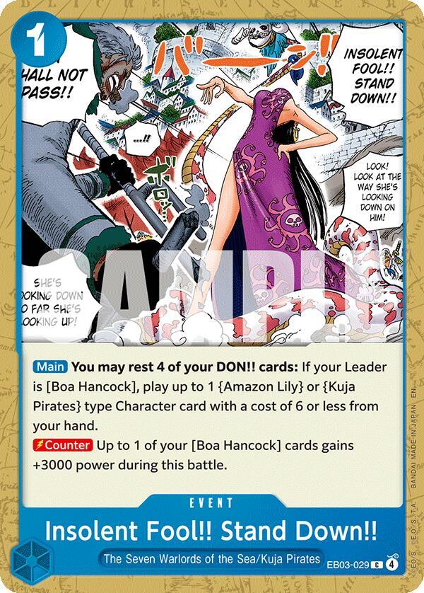 Insolent Fool!! Stand Down!! EB03-029 card from Extra Booster: One Piece Heroines Edition