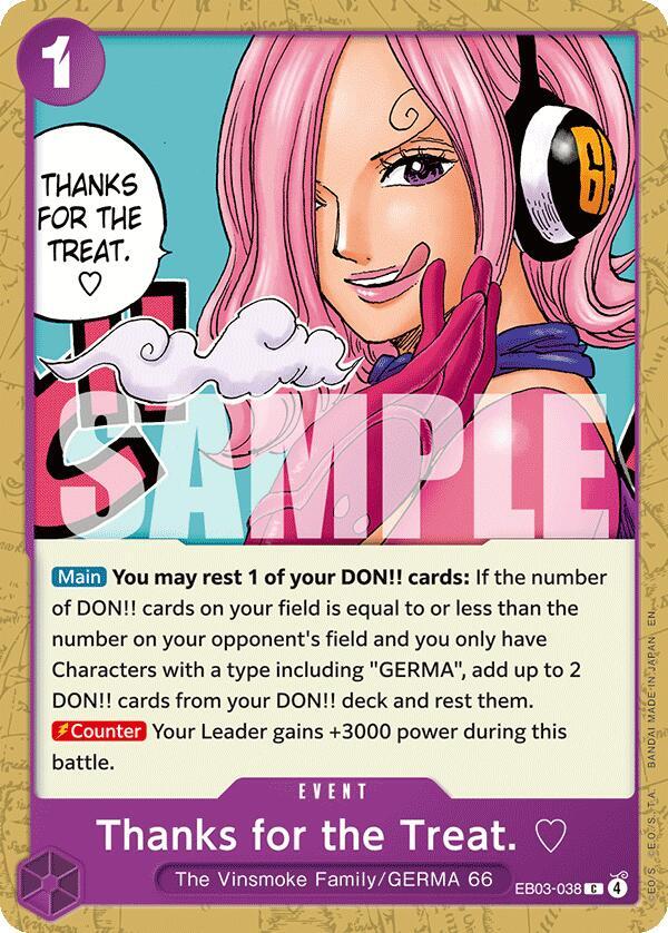 Thanks for the Treat. EB03-038 card from Extra Booster: One Piece Heroines Edition