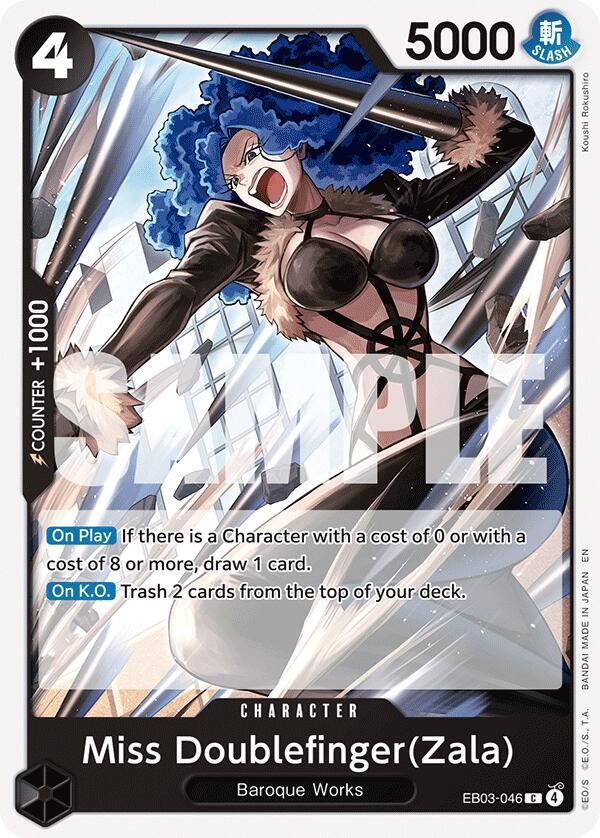 Miss Doublefinger(Zala) EB03-046 card from Extra Booster: One Piece Heroines Edition