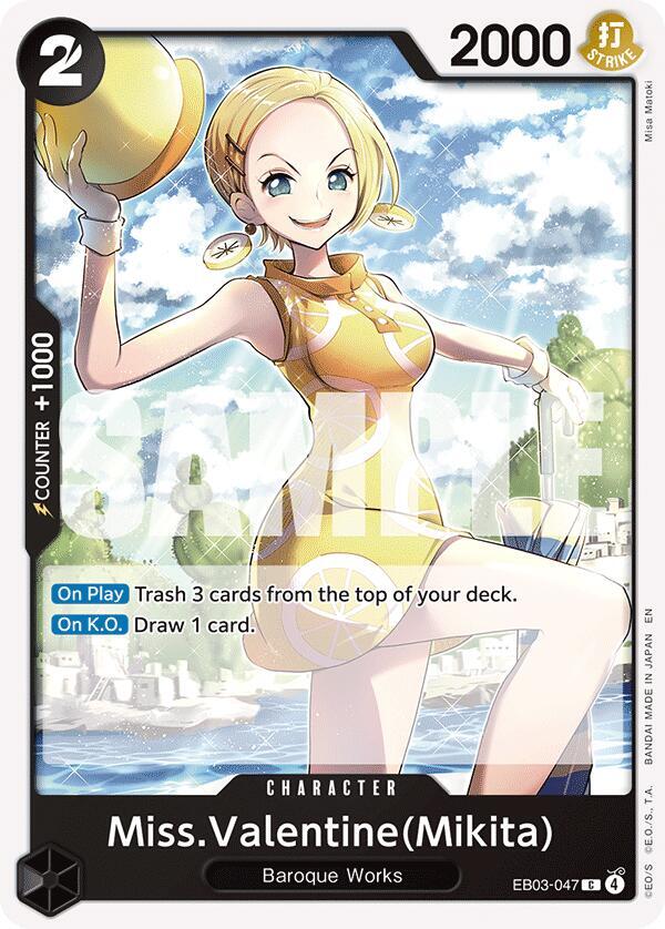 Miss.Valentine(Mikita) EB03-047 card from Extra Booster: One Piece Heroines Edition