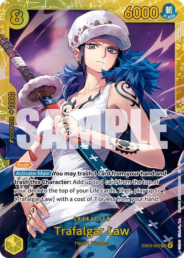 Trafalgar Law EB03-062 card from Extra Booster: One Piece Heroines Edition