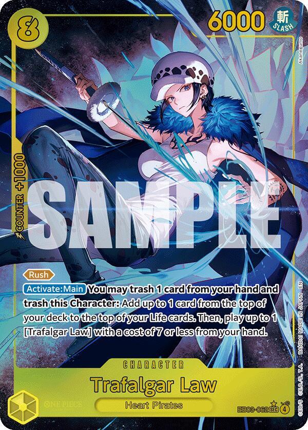 Trafalgar Law (Alternate Art) EB03-062 card from Extra Booster: One Piece Heroines Edition