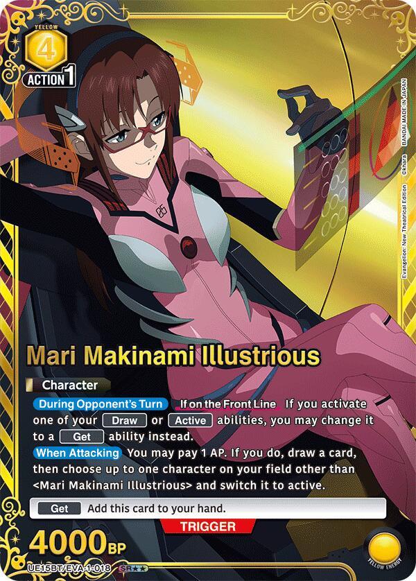 Mari Makinami Illustrious (SR**) UE15BT/EVA-1-018 card from UE15BT: Evangelion: New Theatrical Edition