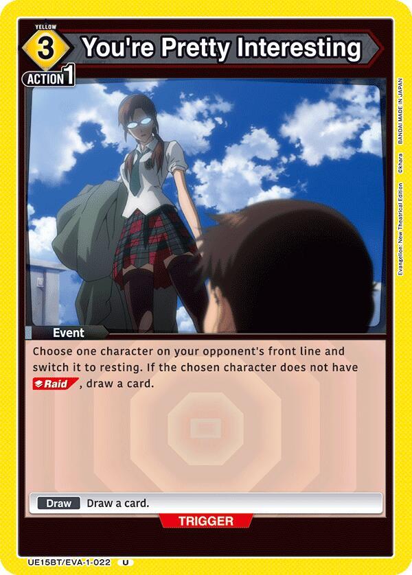 You're Pretty Interesting UE15BT/EVA-1-022 card from UE15BT: Evangelion: New Theatrical Edition