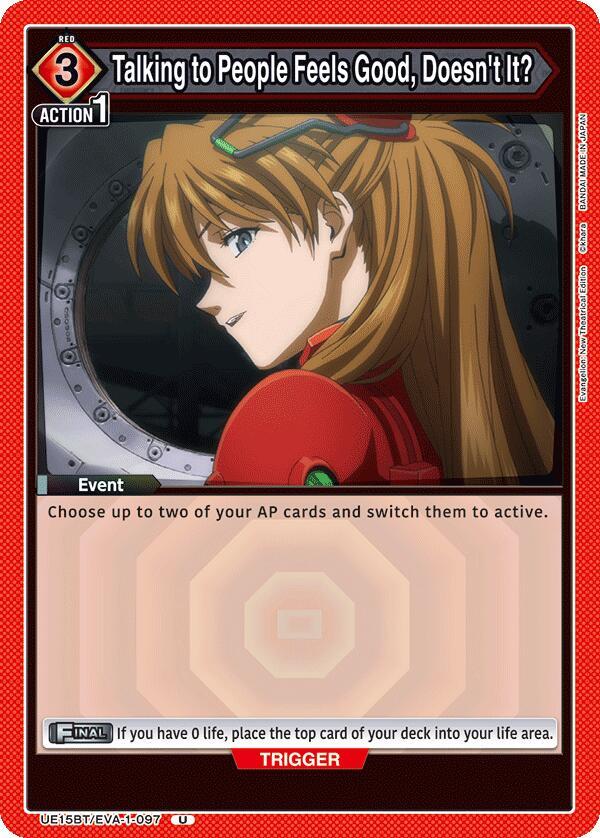 Talking to People Feels Good, Doesn't It? UE15BT/EVA-1-097 card from UE15BT: Evangelion: New Theatrical Edition