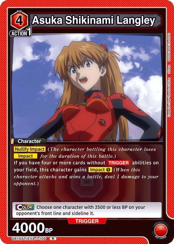Asuka Shikinami Langley UE15ST/EVA-1-106 card from UE15ST: Evangelion: New Theatrical Edition Starter Deck