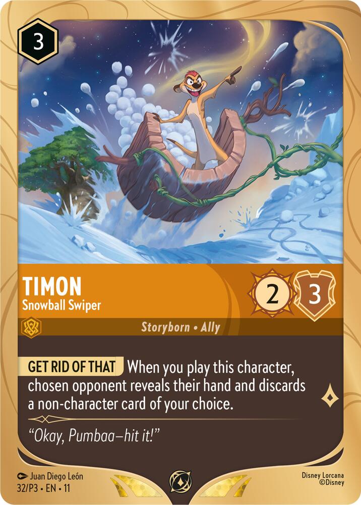 Timon - Snowball Swiper 32 card from Disney Lorcana Promo Cards
