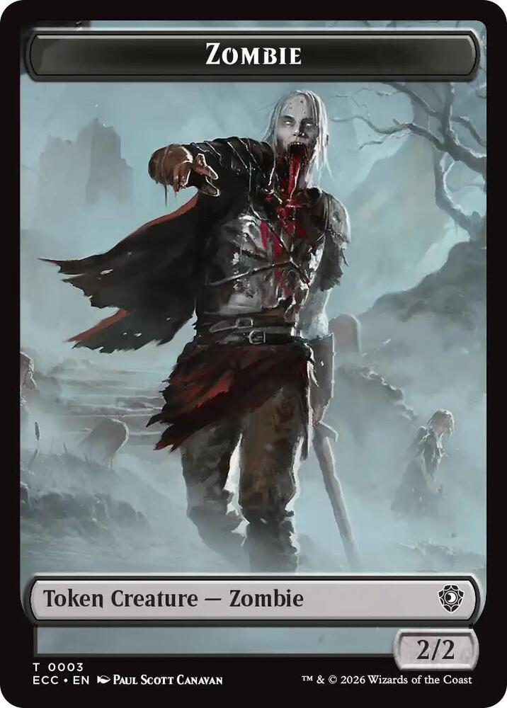 Zombie // Elf Warrior Double-Sided Token 3 // 4 card from Commander: Lorwyn Eclipsed
