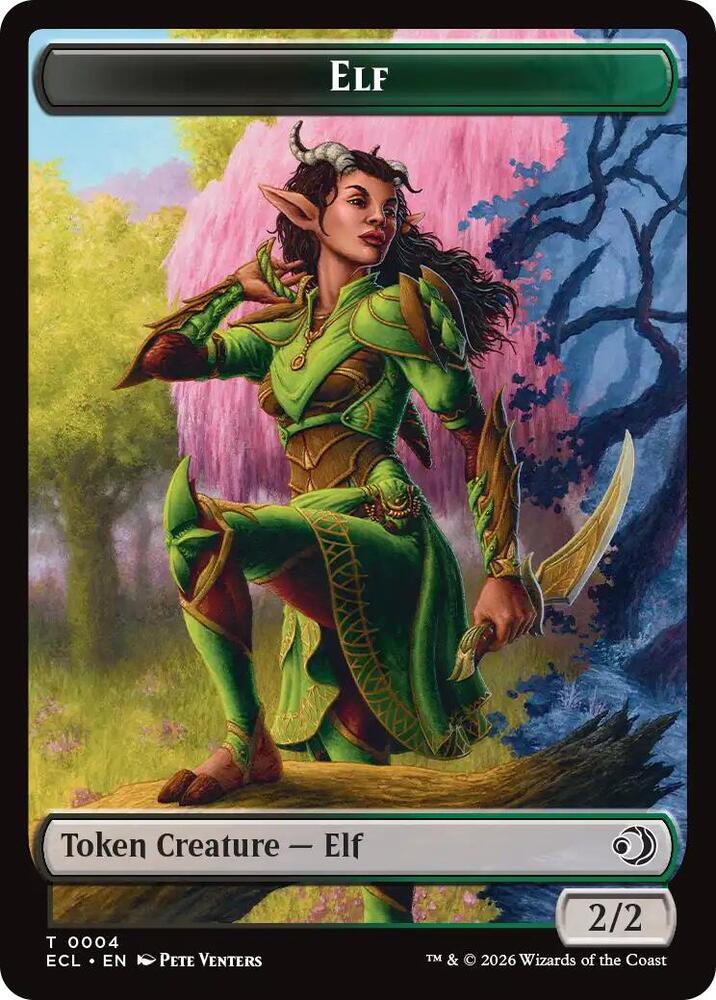 Elf // Kithkin Double-Sided Token 4 // 7 card from Lorwyn Eclipsed