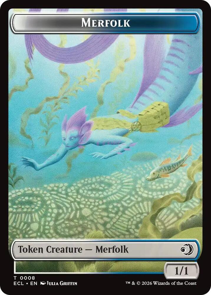 Merfolk // Worm Double-Sided Token 8 // 9 card from Lorwyn Eclipsed