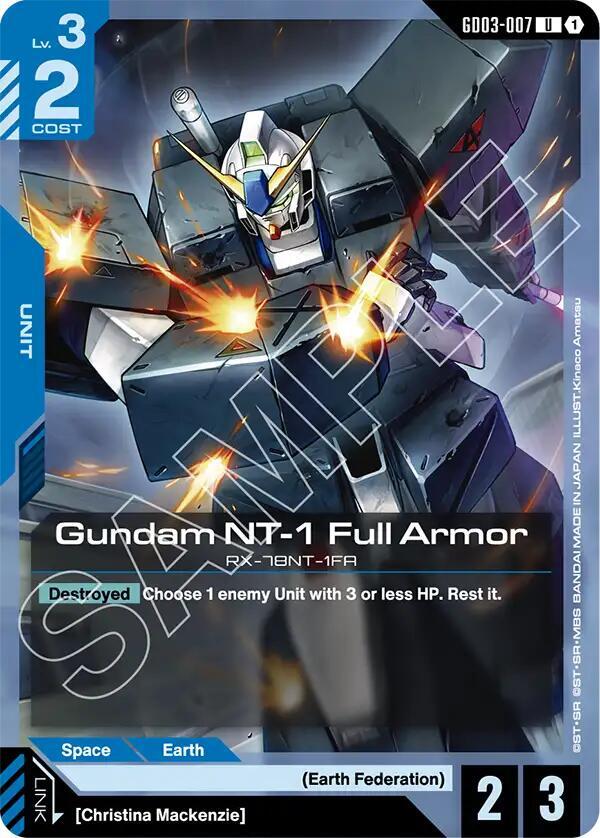 Gundam NT-1 Full Armor GD03-007 card from Steel Requiem