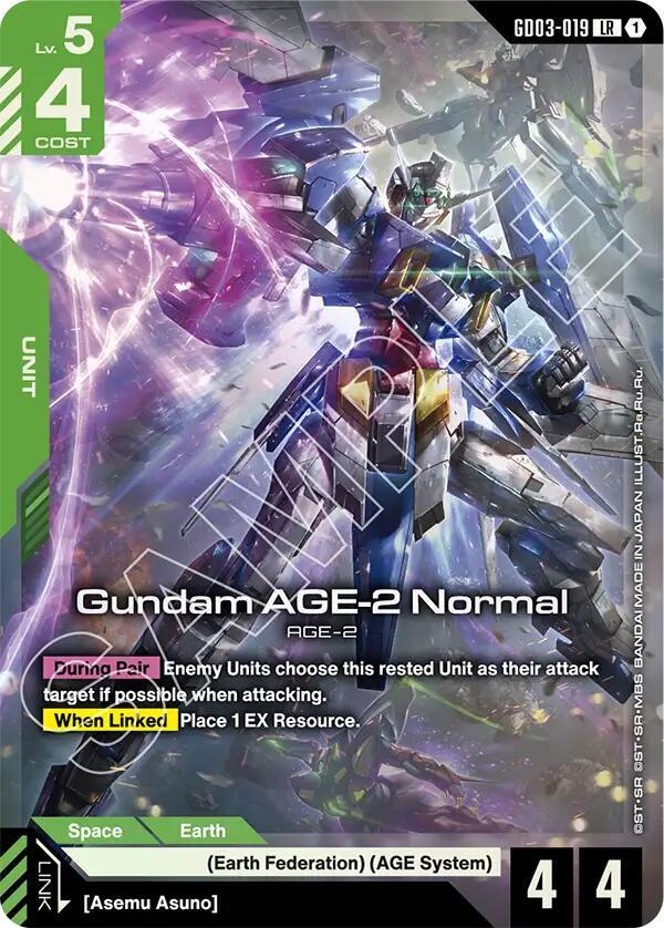 Gundam AGE-2 Normal GD03-019 card from Steel Requiem