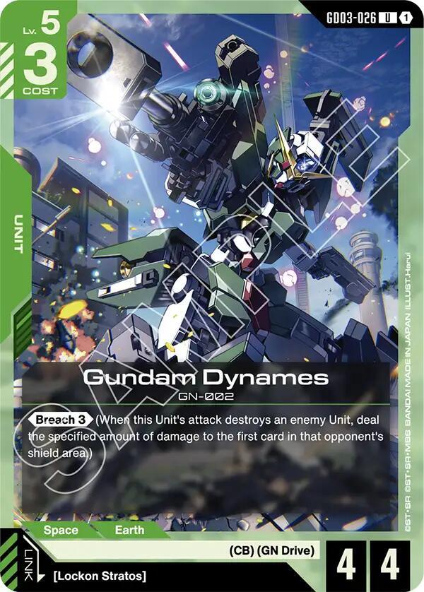 Gundam Dynames GD03-026 card from Steel Requiem