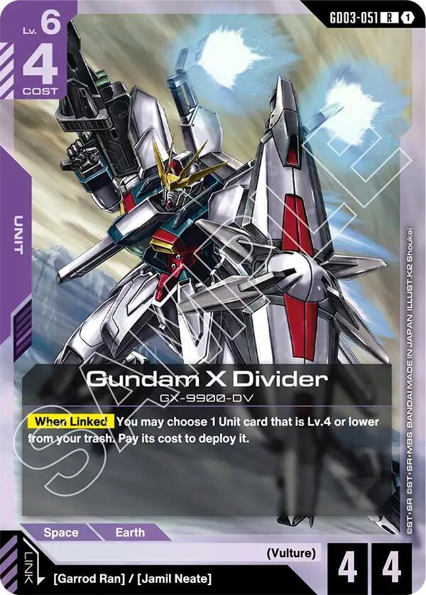 Gundam X Divider GD03-051 card from Steel Requiem