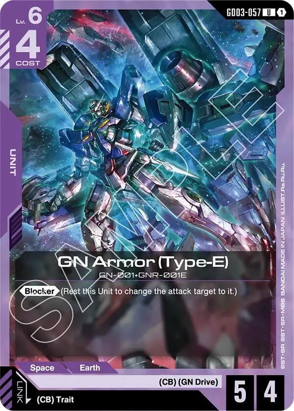 GN Armor (Type-E) GD03-057 card from Steel Requiem