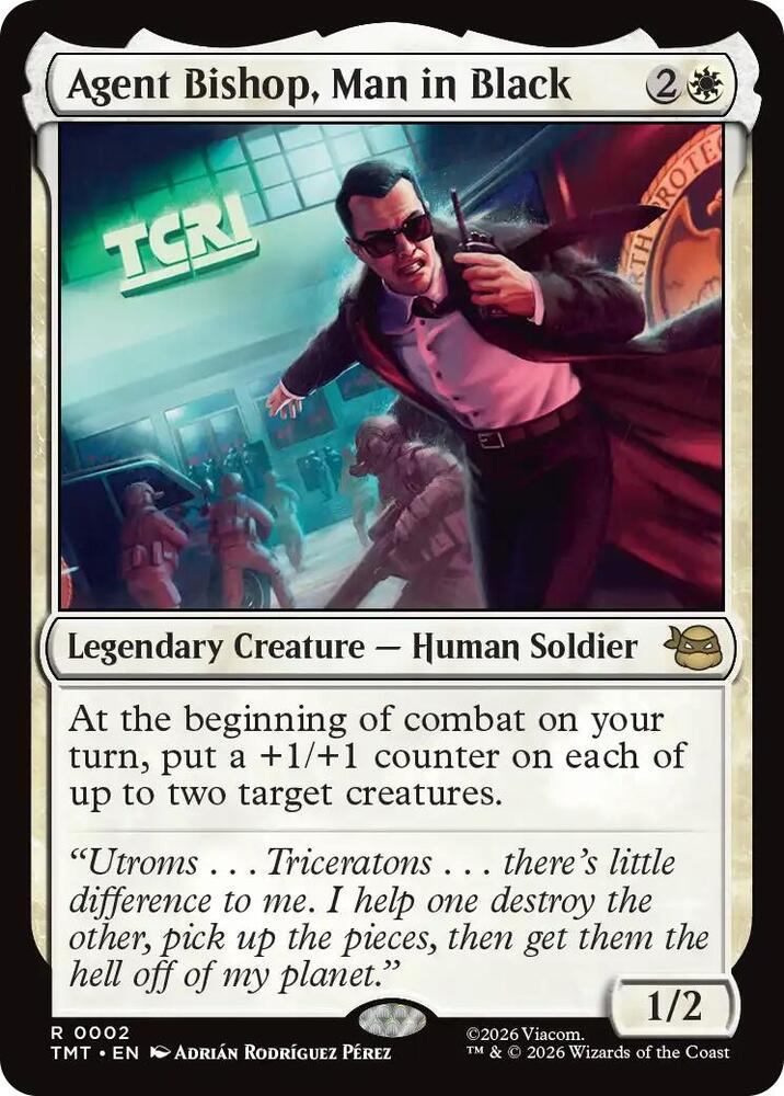 Agent Bishop, Man in Black 2 card from Teenage Mutant Ninja Turtles